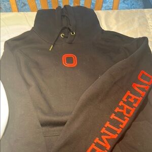 Black and Red Oversized Long Sleeve Hoodie